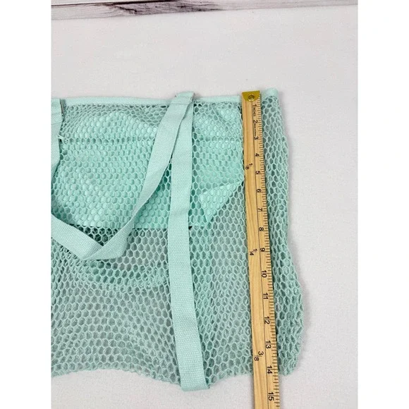Eco Ciroa Cotton Mesh Shopping Bag Tote Aqua Eco Friendly Reusable NEW - Picture 6 of 6